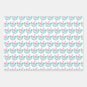 3 Tropisch rosa Flamingo-Muster Geschenkpapier Set (Vorderseite 2)
