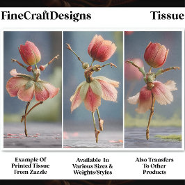 3 Tulip Blume Ballerinas, Pink DJ5L Decoupage Seidenpapier