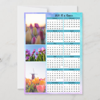 3 Tulip Image At a Glance Calendar Magneteinladung