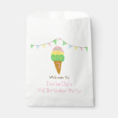 3 Tüten Spaß 3. Geburtstags-Eiscreme-Party Geschenktütchen (Vorderseite)