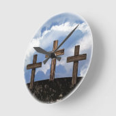3 Überquerungen mit Sky Runde Wanduhr (Winkel)