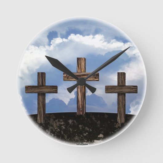 3 Überquerungen mit Sky Runde Wanduhr (Vorderseite)