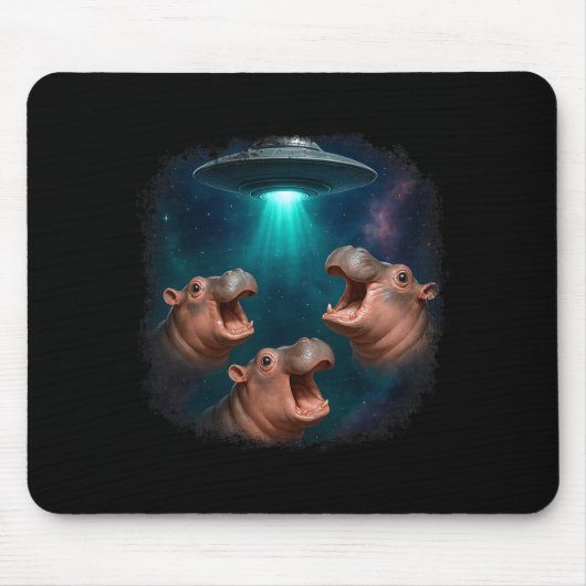 3 Ufo Baby Hip Funny Hiptamus Graphic Animal Lover Mousepad (Vorne)