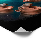 3 Ufo Baby Hip Funny Hiptamus Graphic Animal Lover Poster (Ecke)