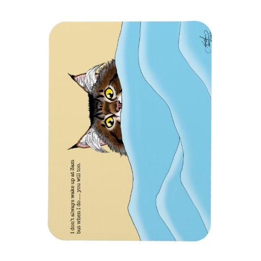 3 Uhr Katze Geweckt Magnet (Vertikal)