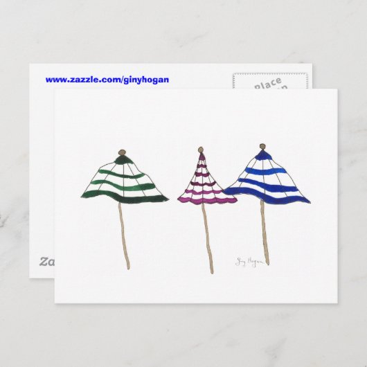 3 Umbrellas Postkarte (Vorne/Hinten)