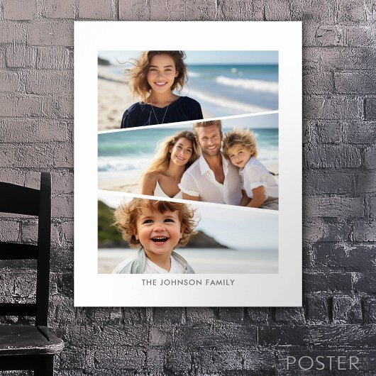 3 Uneven FotoCollage - Funky Quadrilateral Art Poster