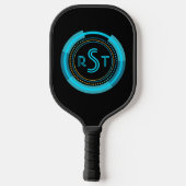3 Ursprünglicher monogramm Letter Futuristic Tech Pickleball Schläger (Rückseite)