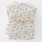 3 Variationen Wildblume nahtlose Muster Geschenkpapier Set (Beispiel)