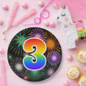 3. Veranstaltung - Spaß, farbenfroh, kühl, Regenbo Pappteller (Party)