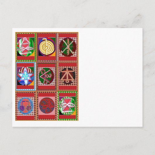 3 Verkauf Karuna Reiki Heilung Symbol Kunst Gesche Postkarte (Vorderseite)
