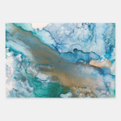 3 Verschiedene alkoholfarbene Bilder Geschenkpapier Set (Vorderseite)