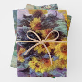 3 Verschiedene Blume Bilder von Claude Monet Geschenkpapier Set (Beispiel)