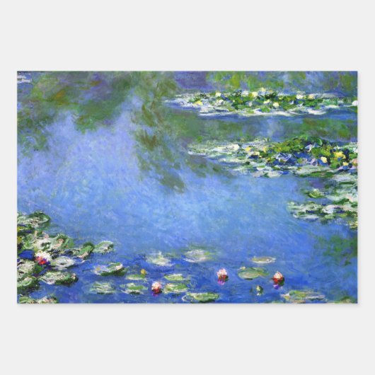 3 Verschiedene Blume Gemälde von Claude Monet Wrap Geschenkpapier Set (Vorderseite 3)