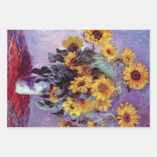3 Verschiedene Blume von Claude Monet Geschenkpapier Set (Vorderseite 2)