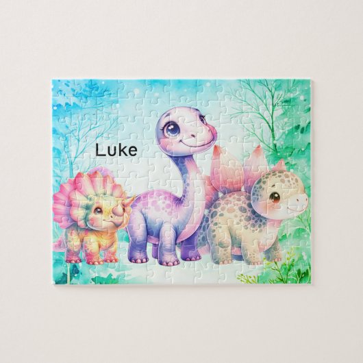 3 verschiedene Dinosaurier Puzzle (Horizontal)