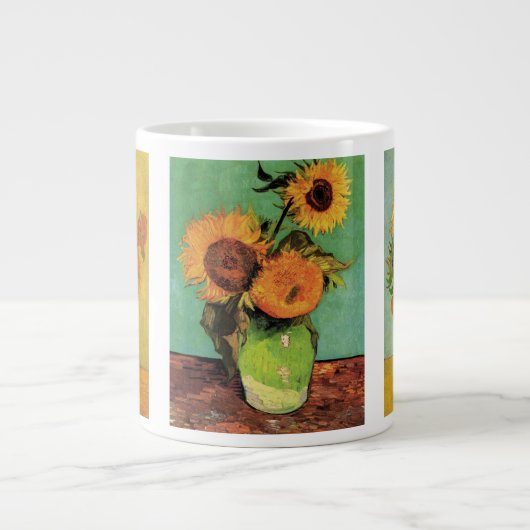3 verschiedene Gemälde von Vincent van Gogh Jumbo-Tasse (Vorderseite)