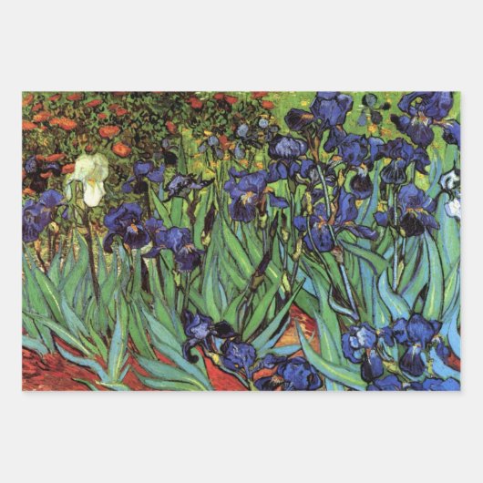 3 verschiedene irische Blume von Vincent van Gogh Geschenkpapier Set (Vorderseite)