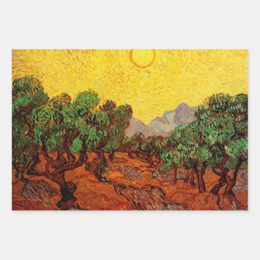 3 verschiedene Olivenbäume Szenen von Vincent van Geschenkpapier Set (Vorderseite 3)