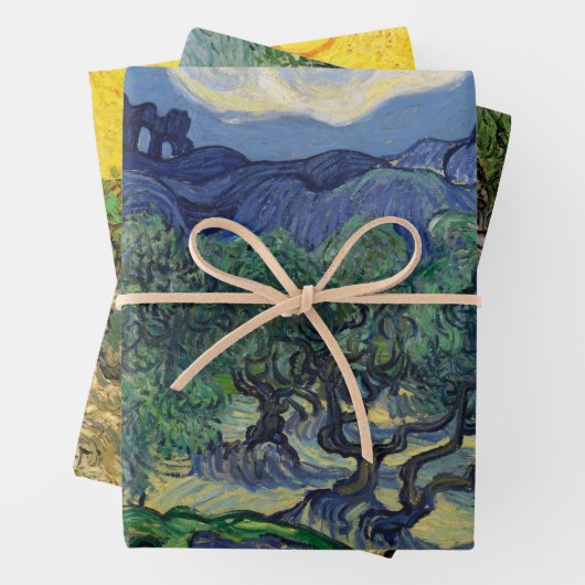 3 verschiedene Olivenbäume Szenen von Vincent van Geschenkpapier Set (Beispiel)