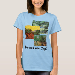 3 verschiedene Van Gogh Olivenhaine Vintage Kunst, T-Shirt