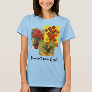 3 verschiedene Van Gogh Vintage Floral Blumen Kuns T-Shirt