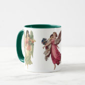 3 Verschiedene Viktorianische Engel, Weihnachtsfei Tasse (Vorderseite Links)