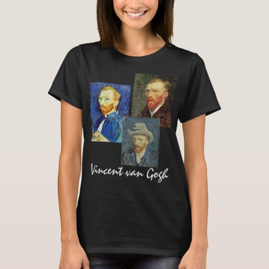 3 verschiedene Vincent van Gogh Selbstportraits T-Shirt (Vorderseite)