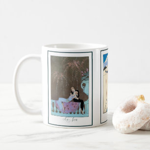 3 verschiedene Vintage Art Deco von George Barbier Kaffeetasse