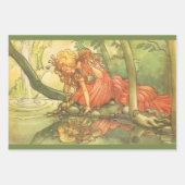 3 verschiedene Vintage Märchen Geschenkpapier Set (Vorderseite)