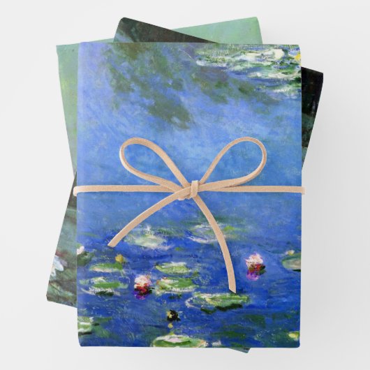 3 verschiedene Wasserlilien Blume von Claude Monet Geschenkpapier Set (Beispiel)