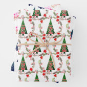 3 Verschiedene Weihnachtswintermuster Geschenkpapier Set (Beispiel)