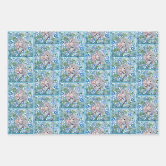 3 Verschiedenes Ostersonniges Frühjahrsgeschenk Geschenkpapier Set (Vorderseite 2)