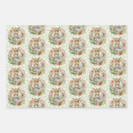 3 Verschiedenes Ostersonniges Frühjahrsgeschenk Geschenkpapier Set (Vorderseite)