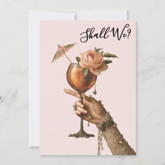 *~* 3 Verziert A101 Cocktail FOTO BACHELORETTE Einladung (Vorderseite)