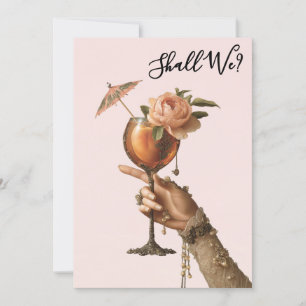 *~* 3 Verzierte A101 Cocktail FOTO  JUNGGESELLINNE Einladung