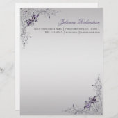 #3 Verzierte Lila Silberblume Wirbel Briefkopf (Vorne/Hinten)