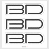 3 Vinyl Black Monogram Logo Business Bumper Aufkleber (Blatt)