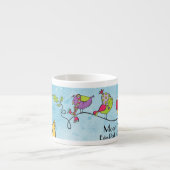 3 Vögel auf einer Niederlassungespresso-Tasse Espressotasse (Vorderseite)