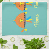 3 Vögel auf einer Wire Zuhause Getweetet Zuhause Geschirrtuch (Gefaltet)