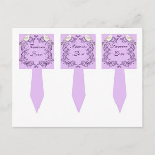 3 Vögel lieben Lila/Lavendel-Cup-Kuchen Postkarte