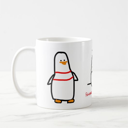 3 Vogel-Tasse - Penguins mit Leute-Problemen Kaffeetasse (Links)