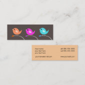 3 Vogel-Visitenkarte Mini Visitenkarte (Vorne/Hinten)