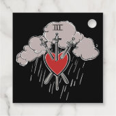 3 von Schwertern Liebe Herzstück Tarot Abbildung D Geschenkanhänger (Rückseite)