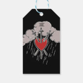 3 von Schwertern Liebe Herzstück Tarot Abbildung D Geschenkanhänger (Rückseite)