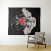 3 von Schwertern Liebe Herzstück Tarot Abbildung D Wandteppich (Beispiel (Horizontal))