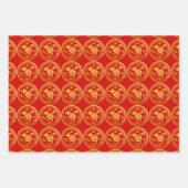 3 W Papier Gold Chinesische Papierschnitt Rat Jahr (Vorderseite)