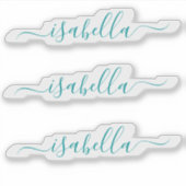 3 Wasserdicht Aquamariner Script Name Klare Wasser Aufkleber (Vorderseite)