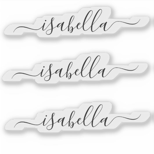 3 Wasserdicht Schwarzer Script Name Clear Water Fl Aufkleber (Vorderseite)