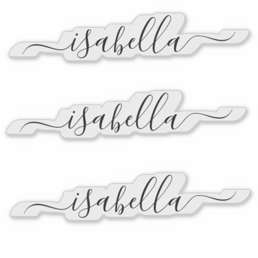 3 wasserdicht Schwarzer Skriptname Clear Window La Aufkleber (Vorderseite)